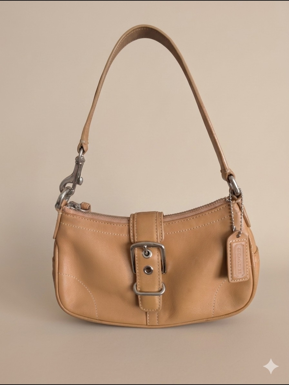 VTG Coach Hampton Demi Buckle Bag Small Shoulder Tan Bag